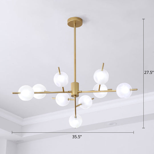 Modern Opal Frosted Glass Ceiling Chandelier Light - Modos Suspension Lamp for Living Room