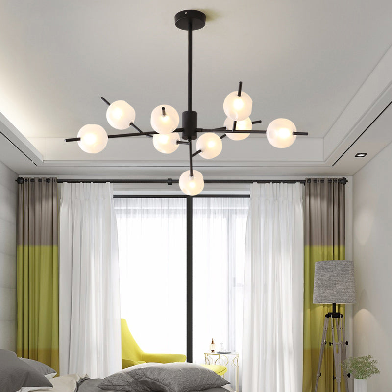 Modern Opal Frosted Glass Ceiling Chandelier Light - Modos Suspension Lamp for Living Room