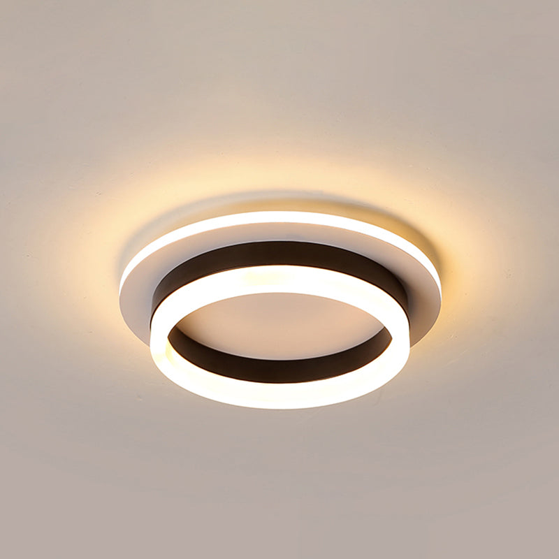 Metal Minimalist Led Flush Mount With Acrylic Diffuser - Small Corridor Ceiling Light Fixture