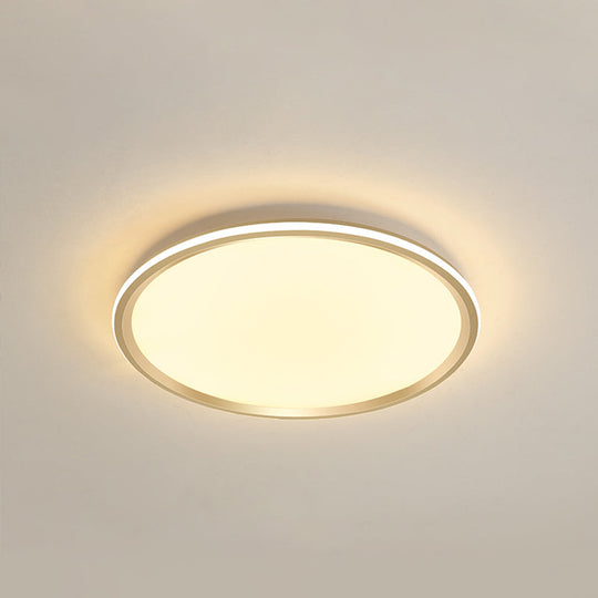 Gold Flush-Mount LED Ceiling Lamp: Simplicity Acrylic Bedroom Lighting