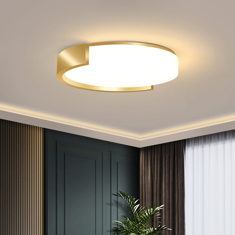 Nordic Gold Flush Mount Ceiling Light with Acrylic Shade