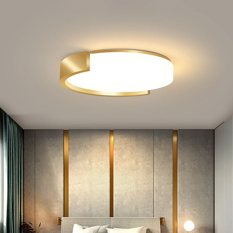 Nordic Gold Flush Mount Ceiling Light with Acrylic Shade