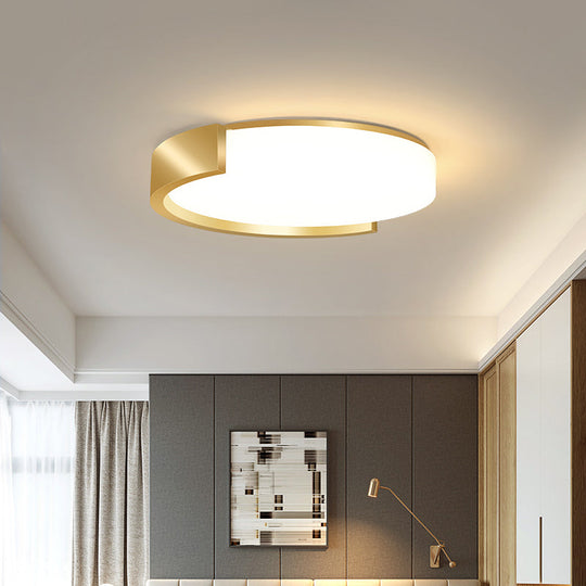 Nordic Gold Flush Mount Ceiling Light with Acrylic Shade