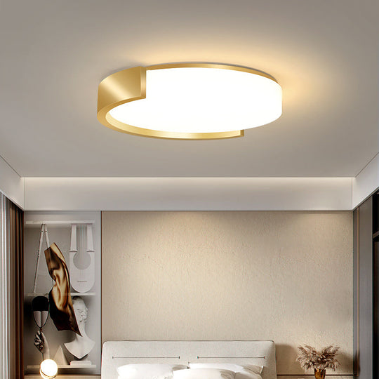 Nordic Gold Flush Mount Ceiling Light with Acrylic Shade