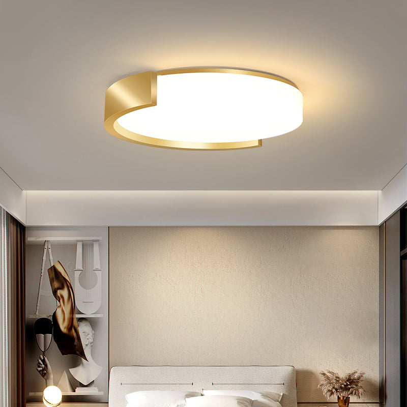 Nordic Gold Flush Mount Ceiling Light With Acrylic Shade