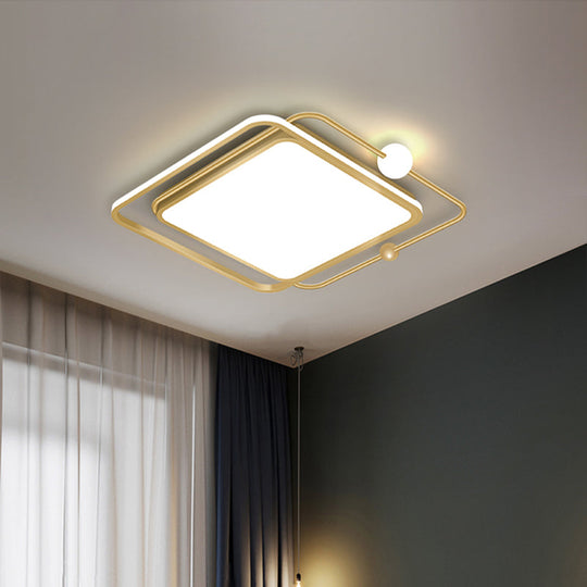 Minimalist Geometric Acrylic LED Flush Mount Ceiling Light for Bedrooms