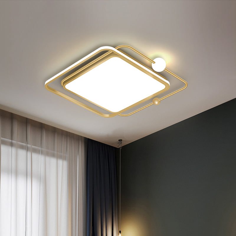 Minimalist Geometric Acrylic Led Flush Mount Ceiling Light For Bedrooms