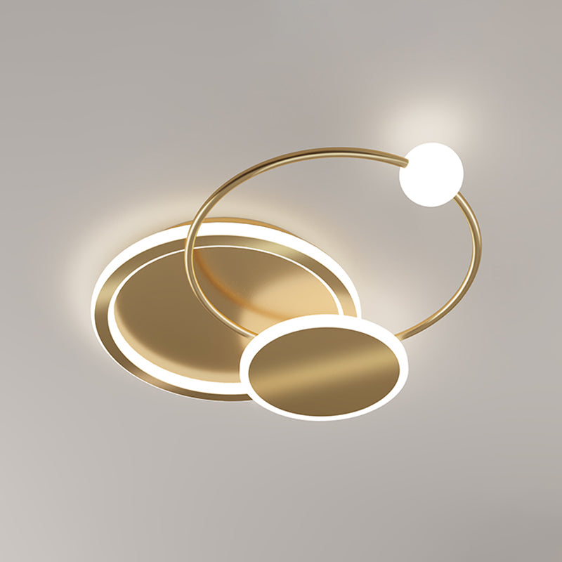 Minimalist Geometric Acrylic Led Flush Mount Ceiling Light For Bedrooms Gold / White Circle