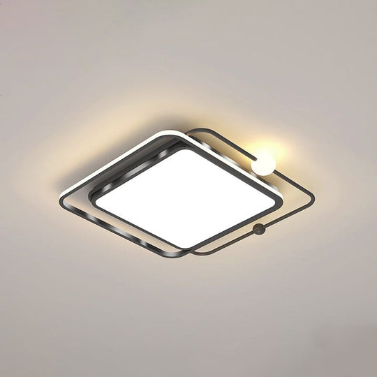 Minimalist Geometric Acrylic LED Flush Mount Ceiling Light for Bedrooms