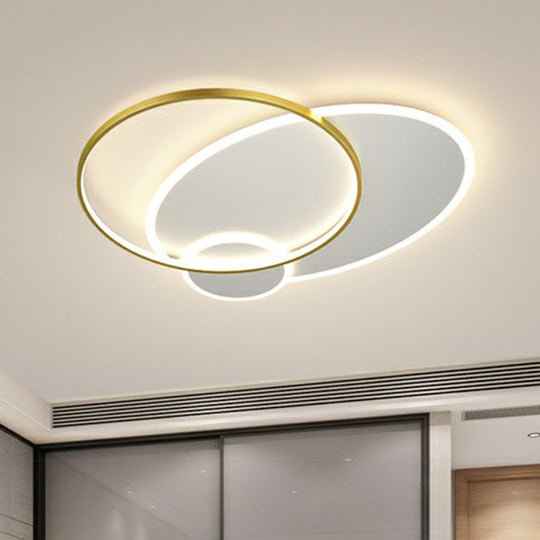 Modern 3-Loop LED Flush Mount Ceiling Light for Living Room