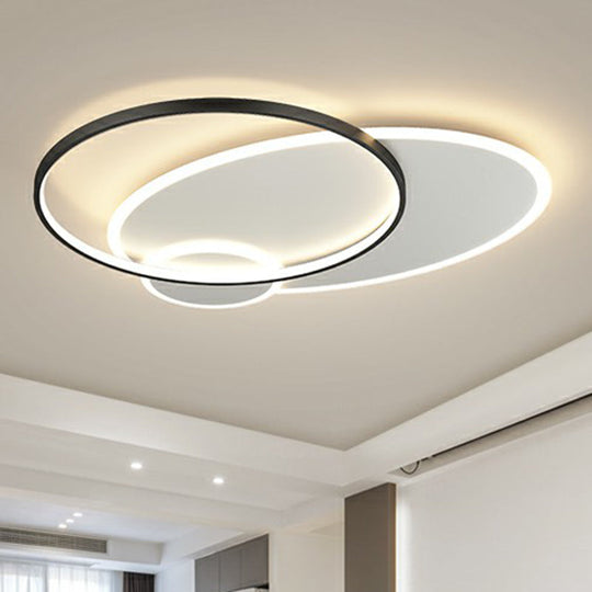 Modern 3-Loop LED Flush Mount Ceiling Light for Living Room