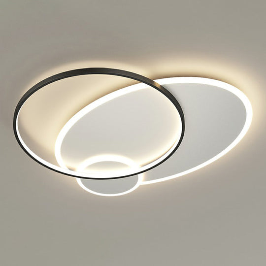 Modern 3-Loop LED Flush Mount Ceiling Light for Living Room