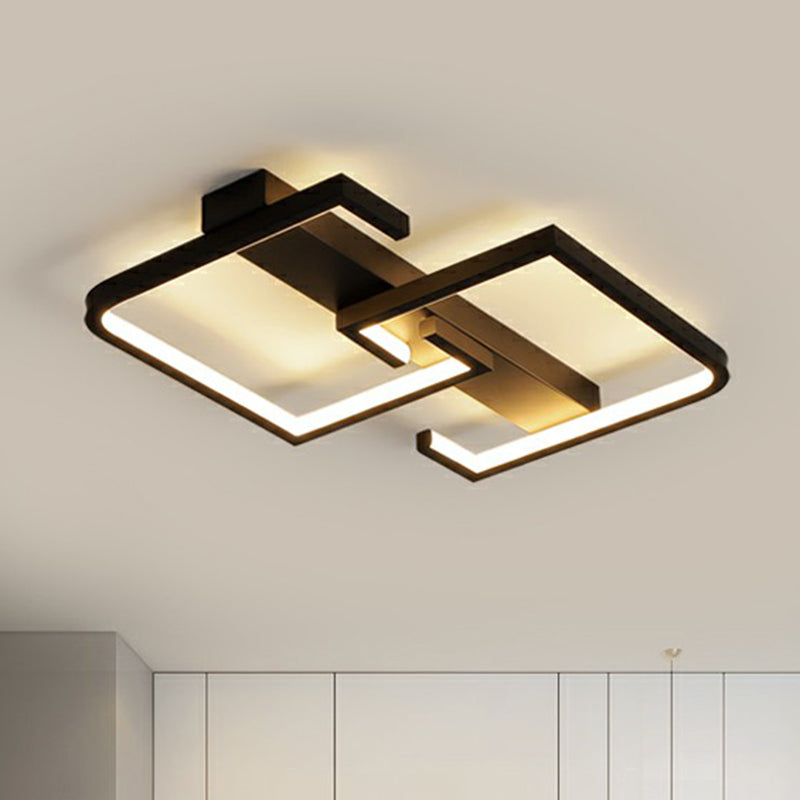 Minimalist Black C-Shaped Ceiling Light Flush Mount Lamp for Corridors