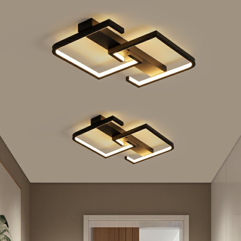 Minimalist Black C-Shaped Ceiling Light Flush Mount Lamp for Corridors