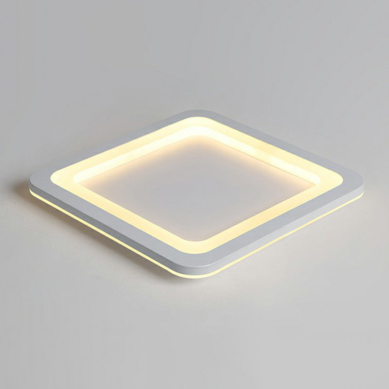 Minimalistic Acrylic LED Ceiling Light: White Square Ultrathin Flush Mount Lamp for Bedroom