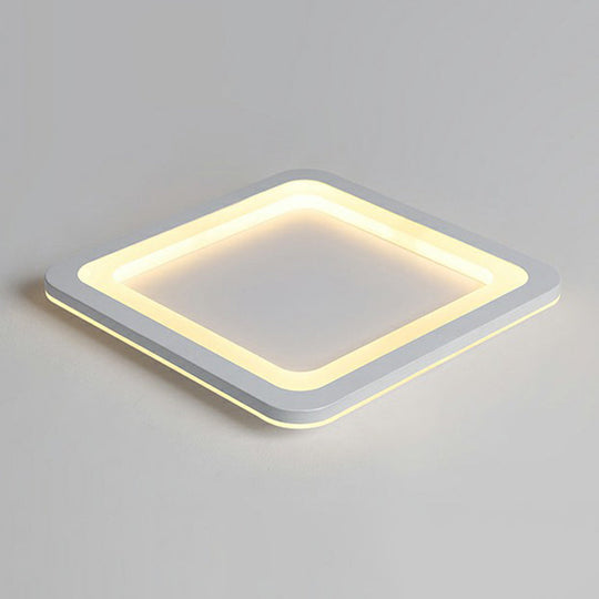 Minimalistic Acrylic LED Ceiling Light: White Square Ultrathin Flush Mount Lamp for Bedroom