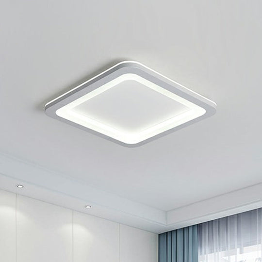 Minimalistic Acrylic LED Ceiling Light: White Square Ultrathin Flush Mount Lamp for Bedroom