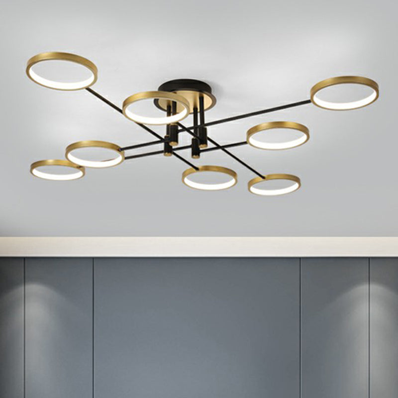 Simplicity Led Ceiling Lamp Modern Living Room Light Fixture 8 / Gold