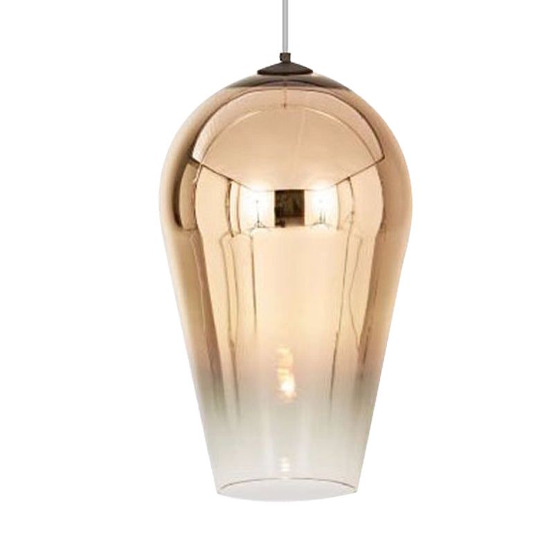 7/8" Wide Cannon Pendant Light - Modern Glass - 1 Light - Chrome/Gold/Rose Gold Hanging Fixture