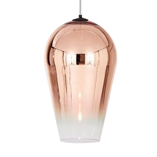 7/8" Wide Cannon Pendant Light - Modern Glass - 1 Light - Chrome/Gold/Rose Gold Hanging Fixture