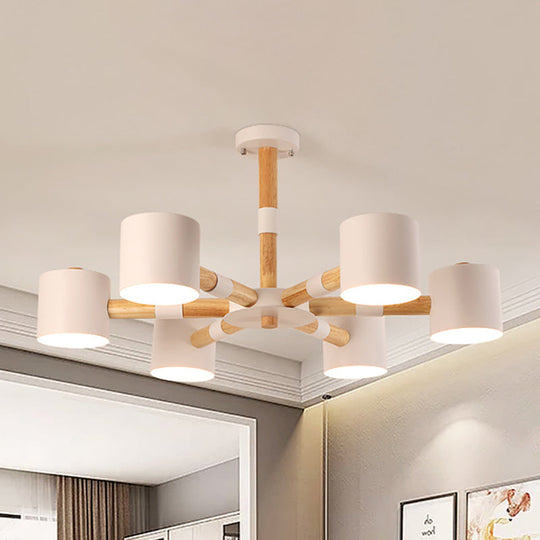 Nordic Metal Cylinder Pendant Light Fixture For Living Room