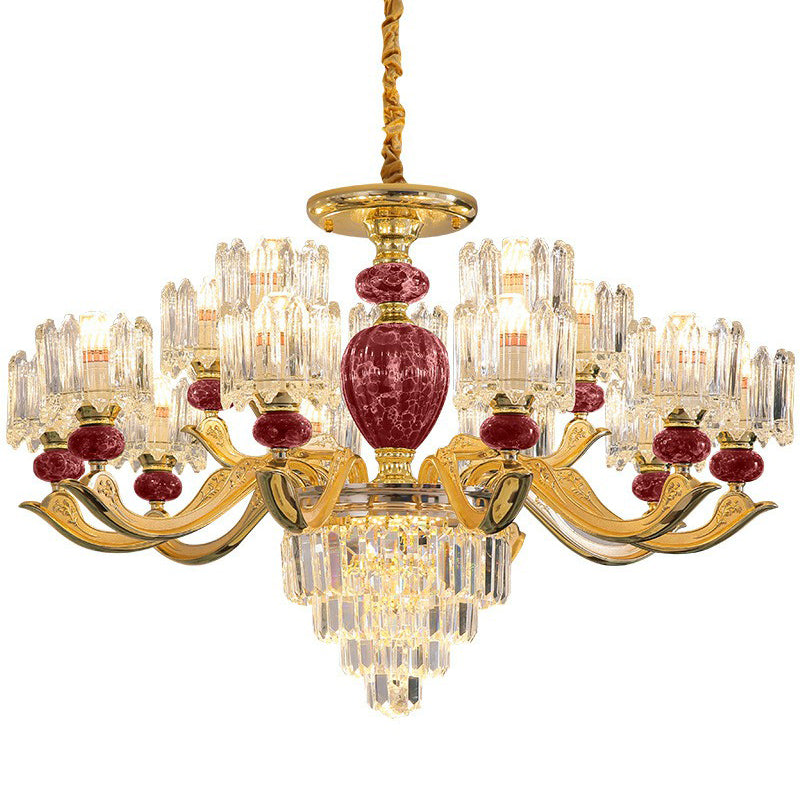 Vintage Prismatic Crystal Chandelier - Elegant Dining Room Lighting Fixture