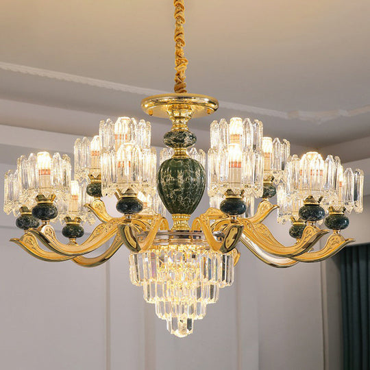 Vintage Prismatic Crystal Chandelier - Elegant Dining Room Lighting Fixture