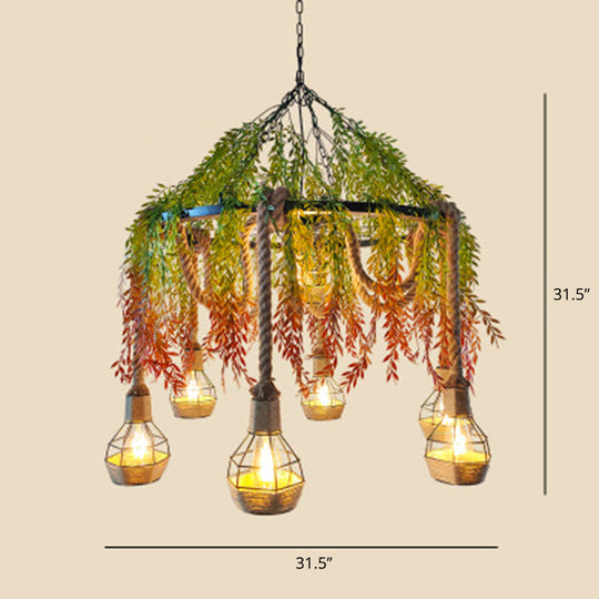 Metal Botanic Hanging Chandelier for Industrial Restaurant Lighting