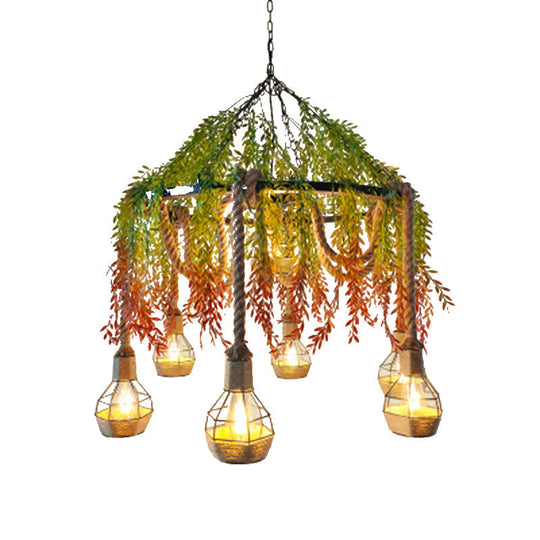 Metal Botanic Hanging Chandelier for Industrial Restaurant Lighting