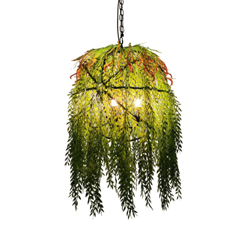 Rustic Metal Pendant Chandelier With Plant Decorations For Restaurant Ceiling