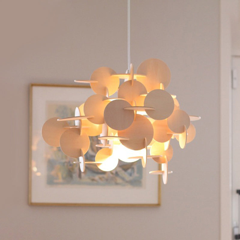 Kids Dot Decor Chandelier:woody Hanging Light For Dining & Nursing Room