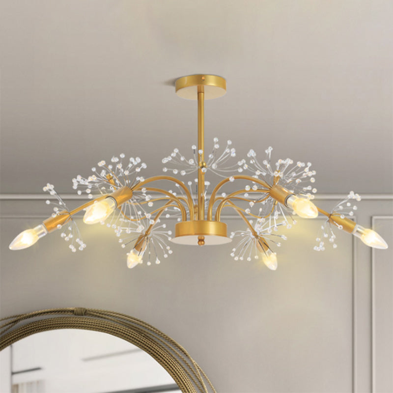 Isla - Exquisite Gold Ceiling Pendant Chandelier - 7 Light Candle Style with