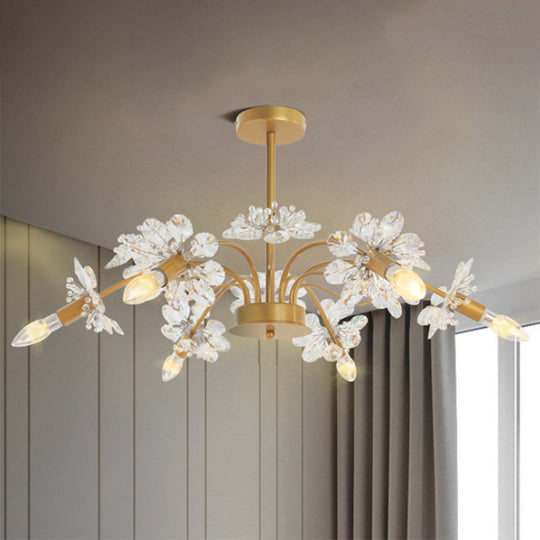 Isla - Exquisite Gold Ceiling Pendant Chandelier - 7 Light Candle Style with