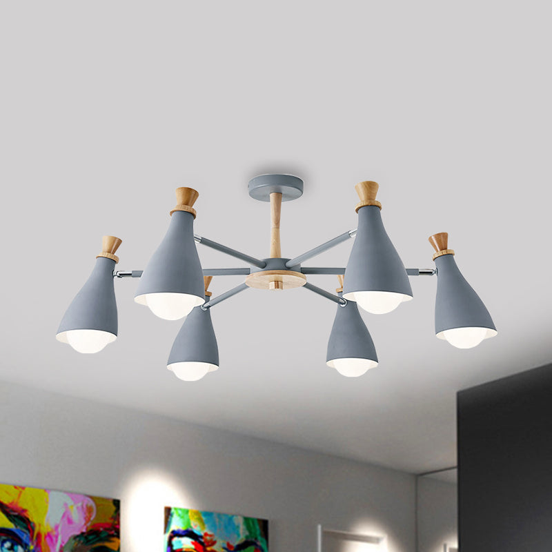 Macaron Style Metal Bottle Chandelier - Ideal For Living Room And Nursery Stylish Hanging Light