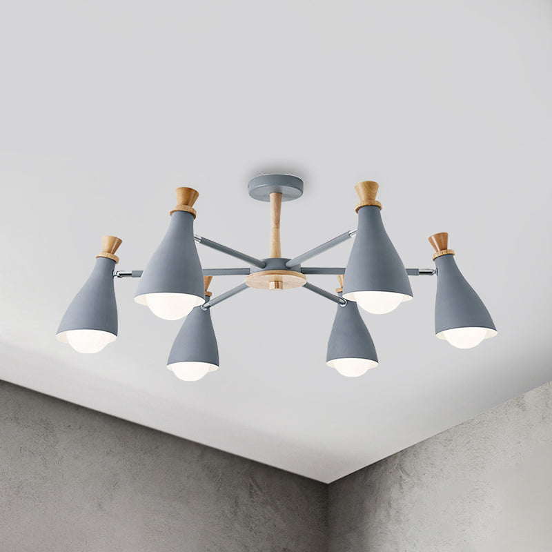 Macaron Style Metal Bottle Chandelier - Ideal For Living Room And Nursery Stylish Hanging Light