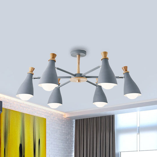 Macaron Style Metal Bottle Chandelier - Ideal For Living Room And Nursery Stylish Hanging Light