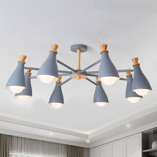 Macaron Style Metal Bottle Chandelier - Ideal For Living Room And Nursery Stylish Hanging Light