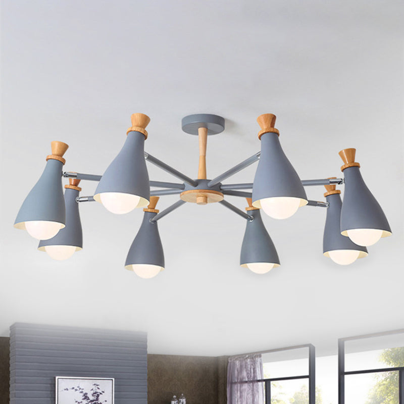 Macaron Style Metal Bottle Chandelier - Ideal For Living Room And Nursery Stylish Hanging Light