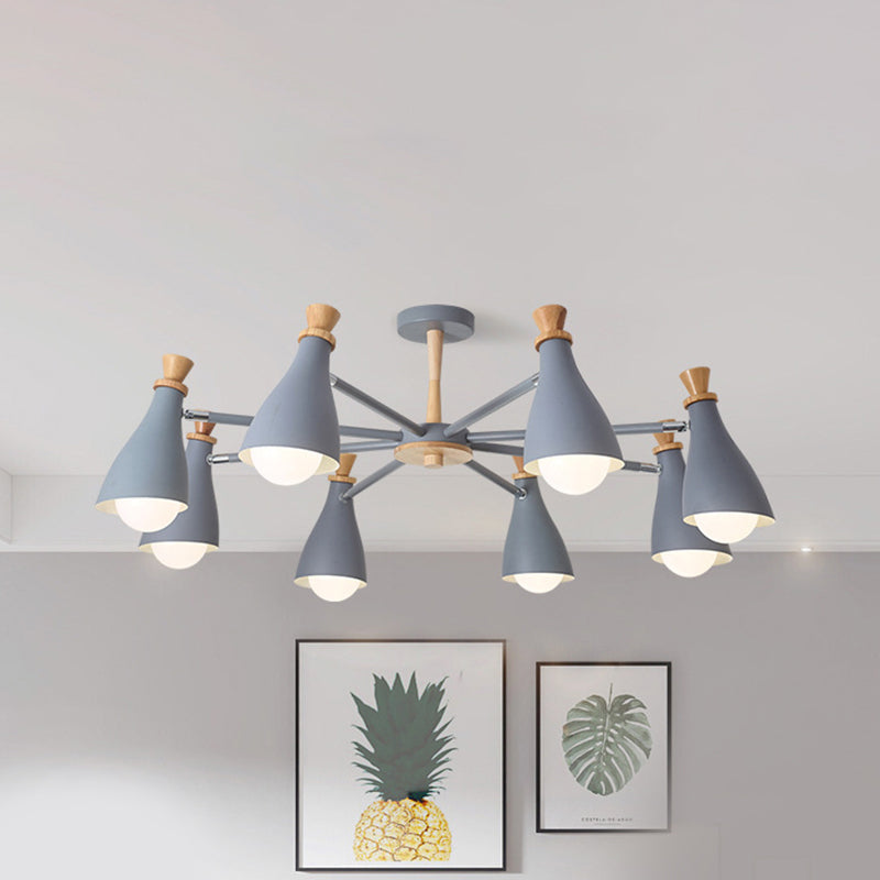 Macaron Style Metal Bottle Chandelier - Ideal For Living Room And Nursery Stylish Hanging Light