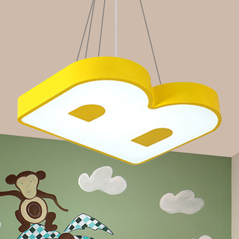 Adorable Baby Bedroom Pendant Light - Lovely Letter Acrylic Led Suspension Yellow / 18 White