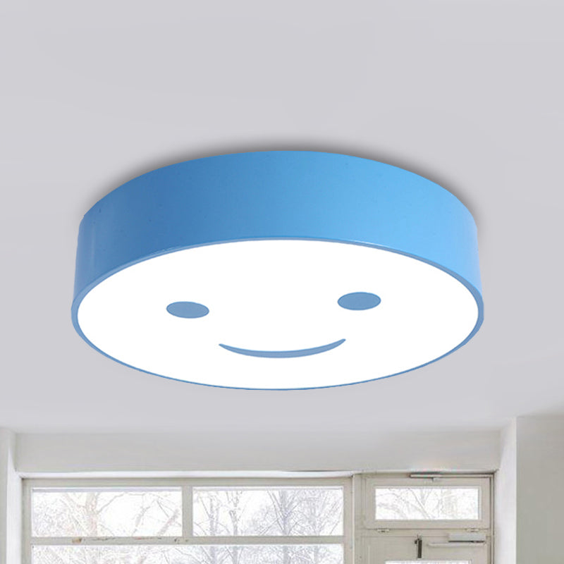 Adorable Smiling Face LED Baby Bedroom Ceiling Light - Round Flush Mount Acrylic Lamp