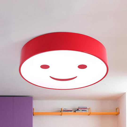 Adorable Smiling Face LED Baby Bedroom Ceiling Light - Round Flush Mount Acrylic Lamp