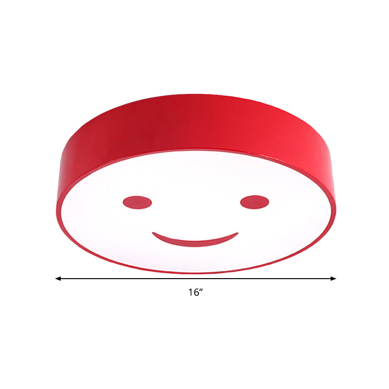 Adorable Smiling Face LED Baby Bedroom Ceiling Light - Round Flush Mount Acrylic Lamp