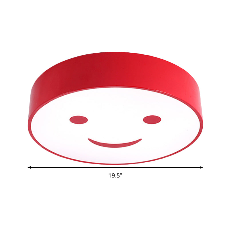 Adorable Smiling Face LED Baby Bedroom Ceiling Light - Round Flush Mount Acrylic Lamp