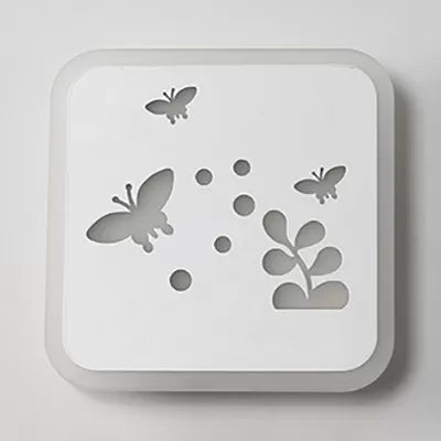 Cute Cartoon Slim Panel Wall Light For Kids Bedroom - Acrylic Sconce With Adorable Pattern White /