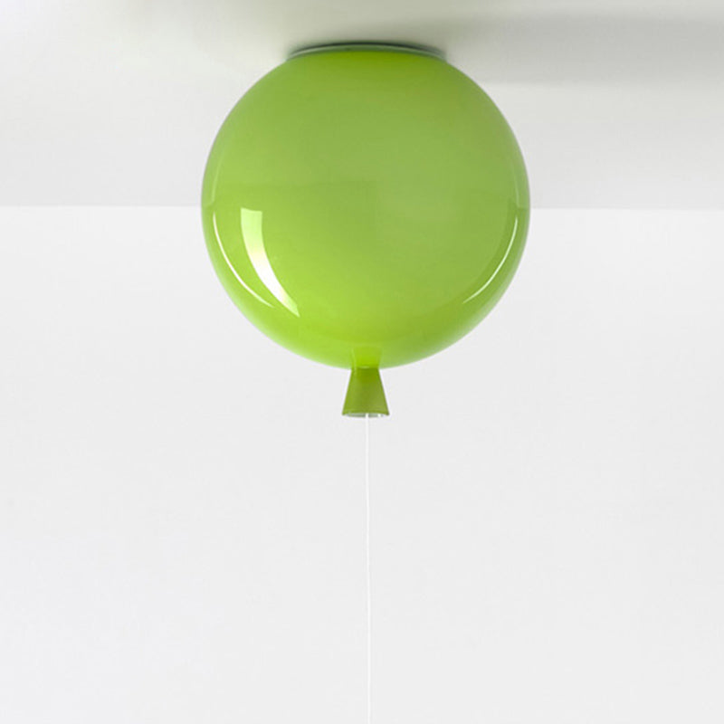 Kids Balloon Plastic Ceiling Light with Semi Mount and 1-Light Fixture