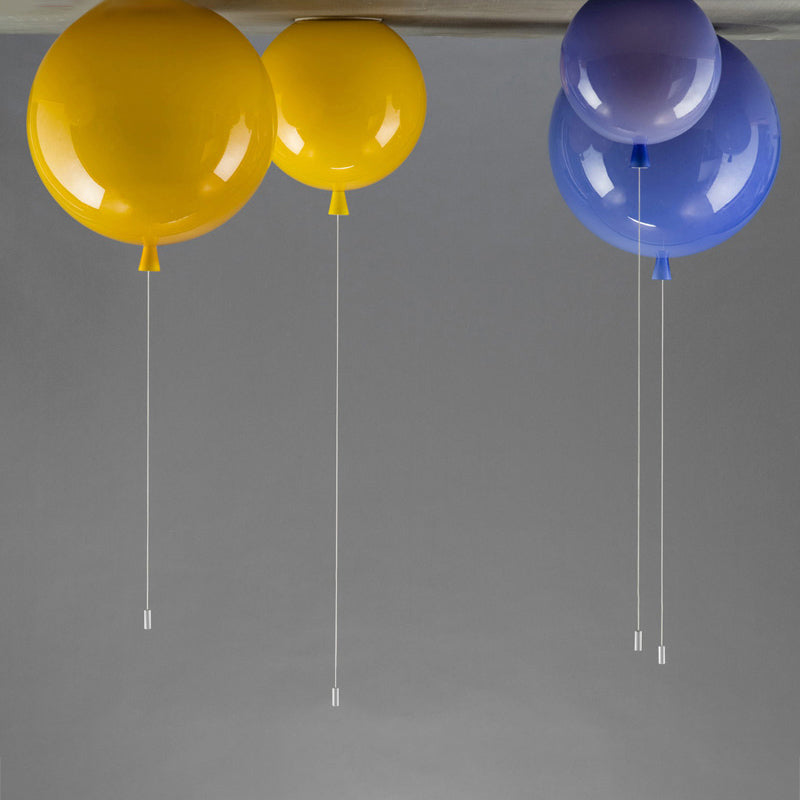 Kids Balloon Plastic Ceiling Light with Semi Mount and 1-Light Fixture