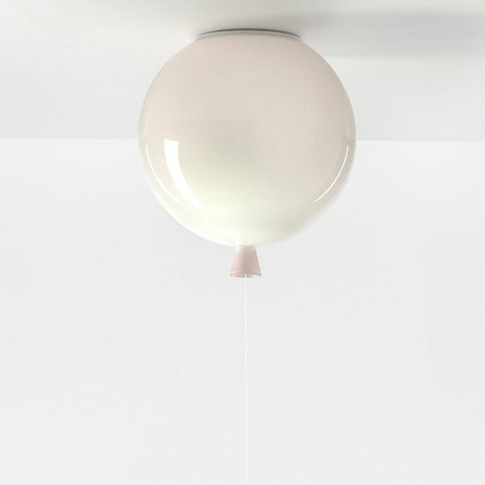 Kids Balloon Plastic Ceiling Light with Semi Mount and 1-Light Fixture