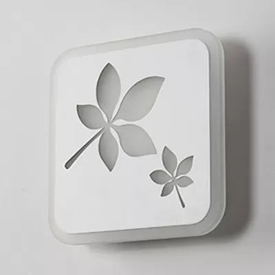 Cute Cartoon Slim Panel Wall Light For Kids Bedroom - Acrylic Sconce With Adorable Pattern White /