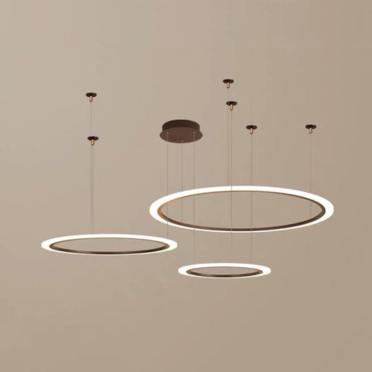 LED Acrylic Chandelier - Modern Multi-Circle Suspension Lamp for Living Room Ceiling